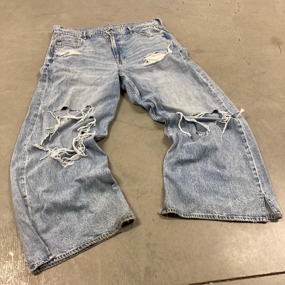 Y2K American eagle ripped baggy jeans 37x27